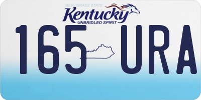 KY license plate 165URA