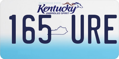 KY license plate 165URE