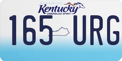 KY license plate 165URG