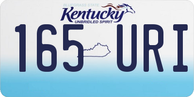 KY license plate 165URI