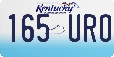 KY license plate 165URO