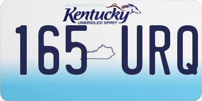 KY license plate 165URQ