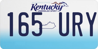 KY license plate 165URY