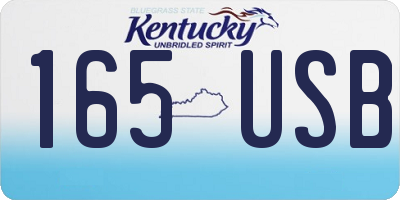 KY license plate 165USB