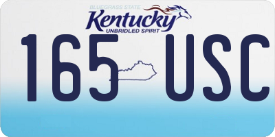 KY license plate 165USC