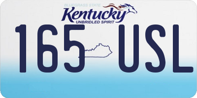 KY license plate 165USL