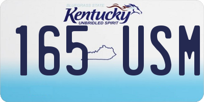KY license plate 165USM