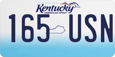 KY license plate 165USN