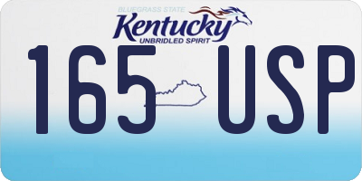 KY license plate 165USP