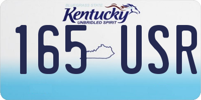 KY license plate 165USR