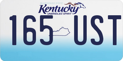 KY license plate 165UST