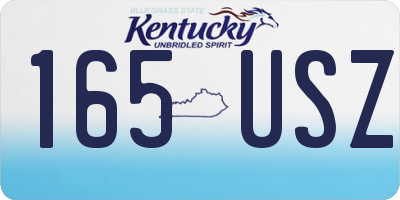 KY license plate 165USZ