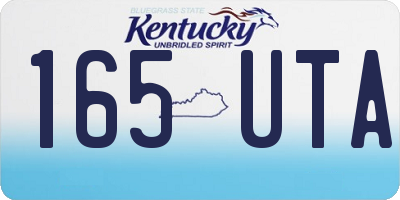 KY license plate 165UTA