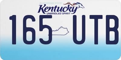 KY license plate 165UTB
