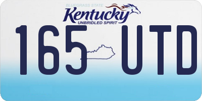 KY license plate 165UTD