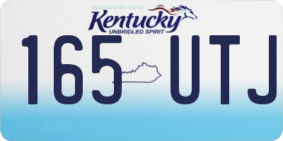 KY license plate 165UTJ
