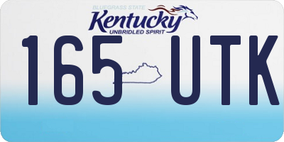 KY license plate 165UTK