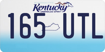 KY license plate 165UTL