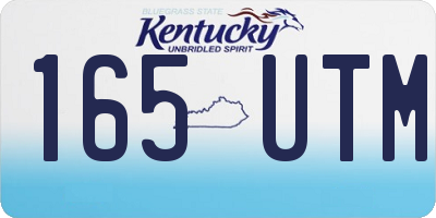 KY license plate 165UTM
