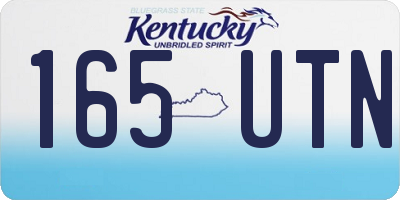 KY license plate 165UTN