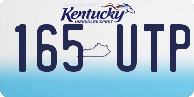 KY license plate 165UTP