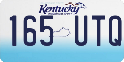 KY license plate 165UTQ