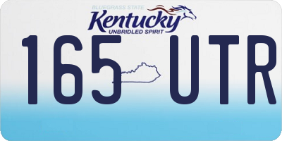 KY license plate 165UTR