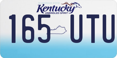 KY license plate 165UTU