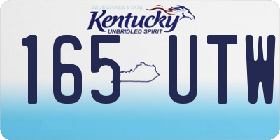 KY license plate 165UTW