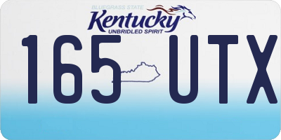 KY license plate 165UTX