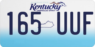 KY license plate 165UUF