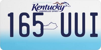 KY license plate 165UUI