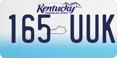 KY license plate 165UUK