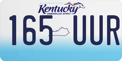 KY license plate 165UUR