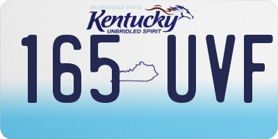 KY license plate 165UVF