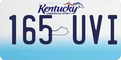 KY license plate 165UVI