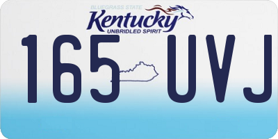 KY license plate 165UVJ