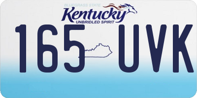 KY license plate 165UVK