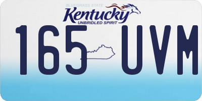 KY license plate 165UVM