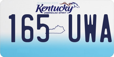 KY license plate 165UWA