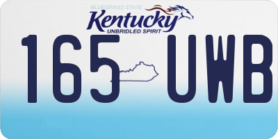 KY license plate 165UWB