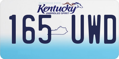 KY license plate 165UWD