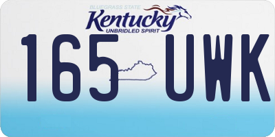 KY license plate 165UWK