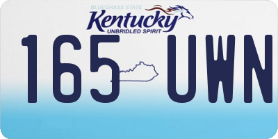 KY license plate 165UWN