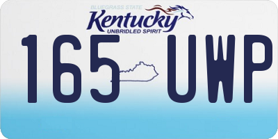 KY license plate 165UWP