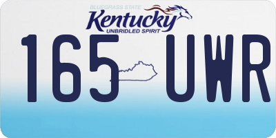 KY license plate 165UWR