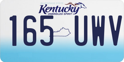 KY license plate 165UWV