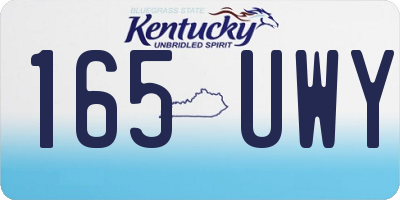 KY license plate 165UWY