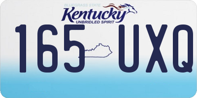 KY license plate 165UXQ