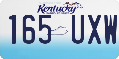 KY license plate 165UXW